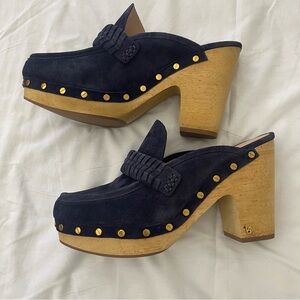 Veronica Beard Navy Clogs